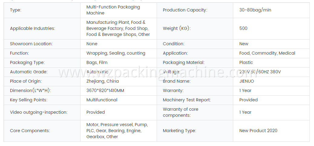 Pillow Bag Packing Machine